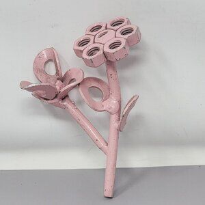 Pink Metal Flower Wall‎ Hanging Handcrafted Art for Home or Garden BOHO